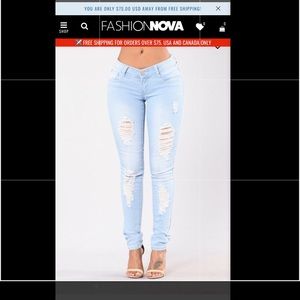 Fashion Nova My Faves Jeans- light Ripped Jeans